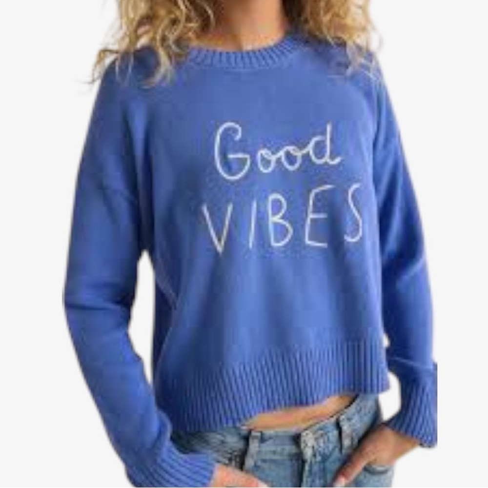 Z Supply Good Vibes Coast to Coast Crew Neck Sweater Small